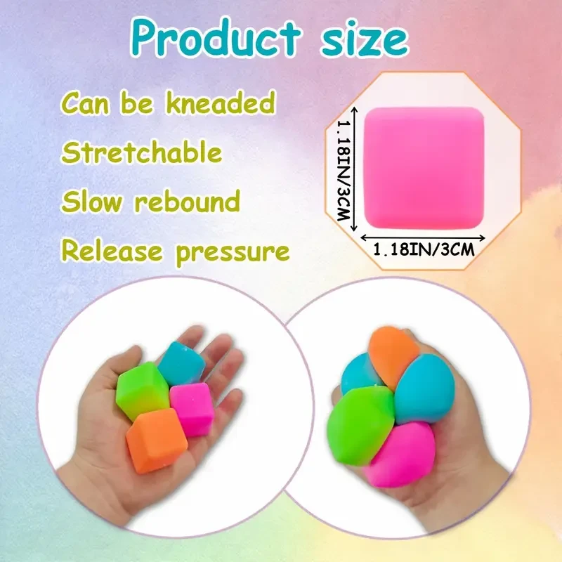 20pcs Relax Squishy Cubes - Colorful