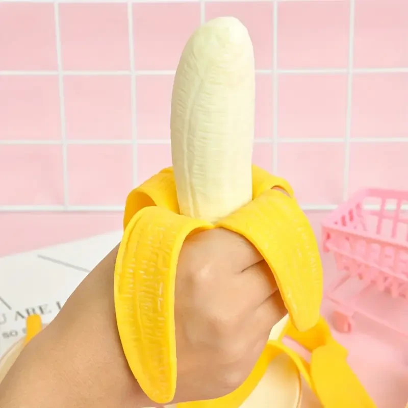 Fun Pull-Peel Banana Squeeze Toy - Novelty Prank Gag Gift