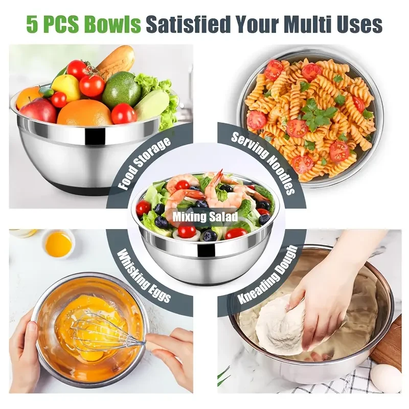 YUHUPHYLLIC 8pcs Mixing Bowl Set