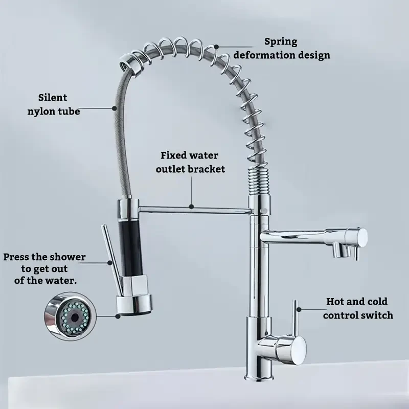 DEMANKE Modern Kitchen Faucet with Dual Nozzles