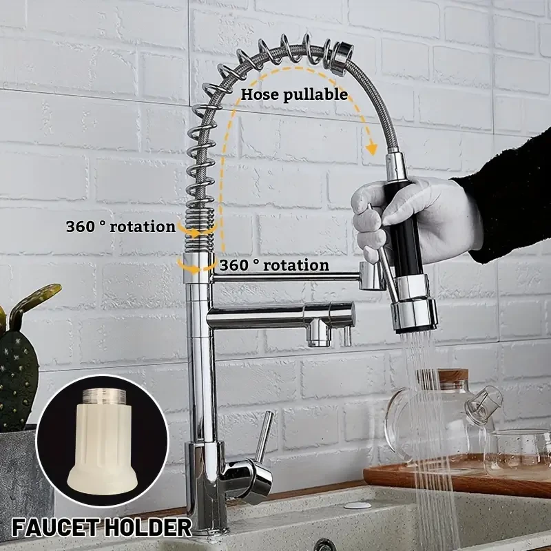 DEMANKE Modern Kitchen Faucet with Dual Nozzles