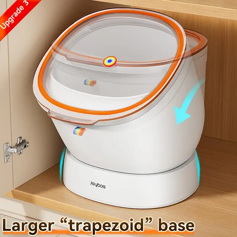 JOYBOS 5.9KG Gravity-Fed Rice Storage Container with Rotating Dispenser