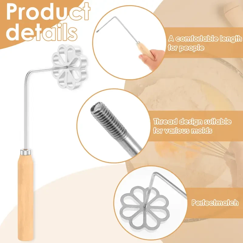 Aluminum Rosette Iron Molds Set with Handle