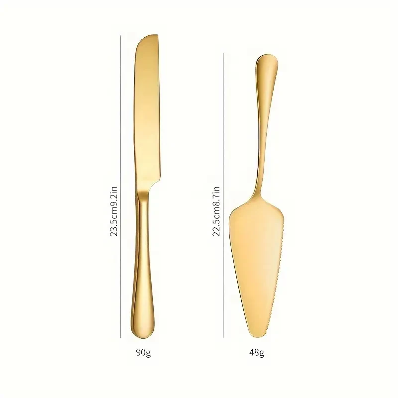 Durable Stainless Steel 2pcs Cake Knife and Spatula Set
