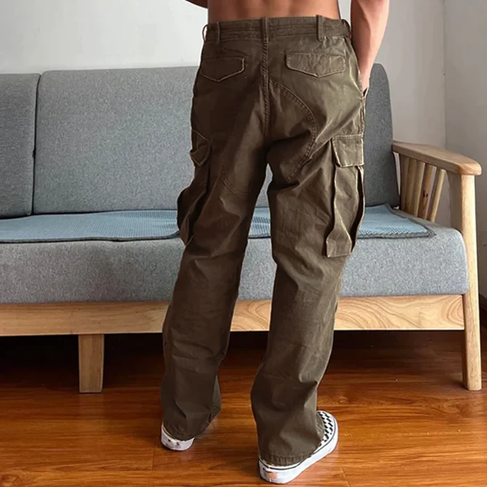 Men's loose large pocket wear-resistant cargo paratrooper pants