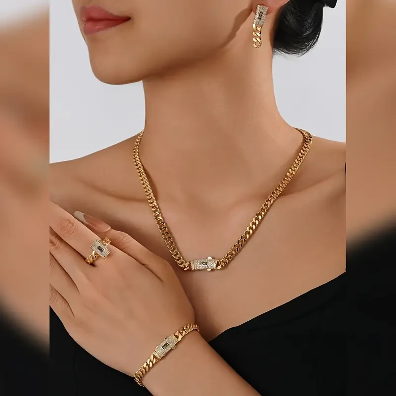 5pcs/set Fashionable Zirconia Earrings