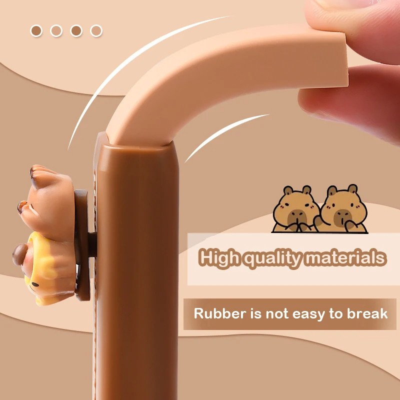 Kawaii Push-Pull Capybara Eraser - Soft, Mess-Free School Supplies