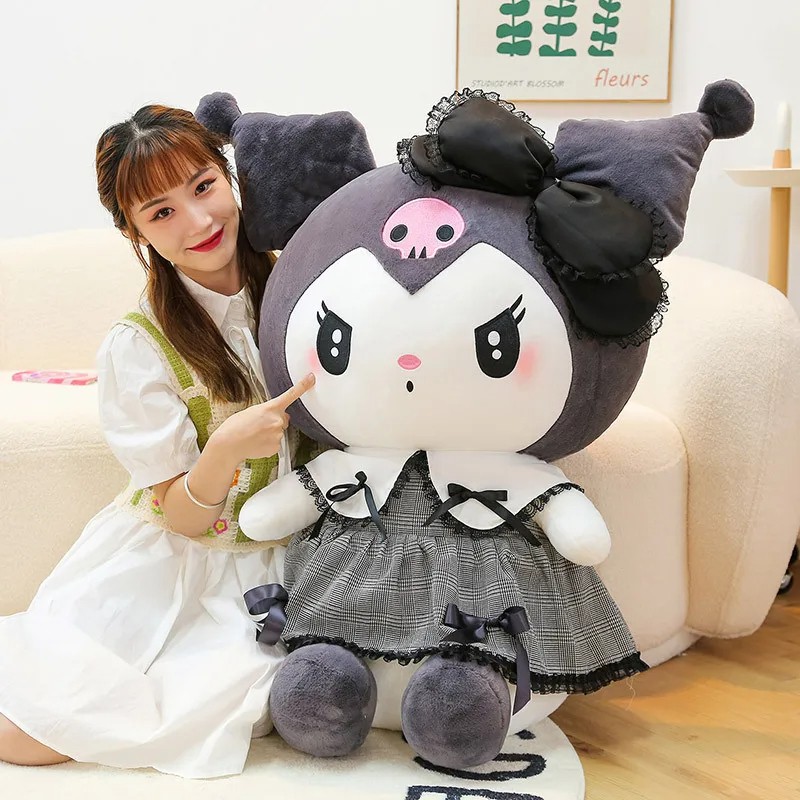 Oversized Sanrio Hello Kitty, Kuromi, and Melody Stuffed Toys