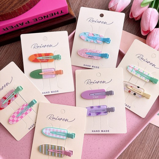 Sweet Acrylic Girl Seamless Barrettes Cartoon