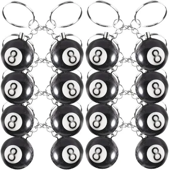 Pure Black No. 8 Billiards Keychain