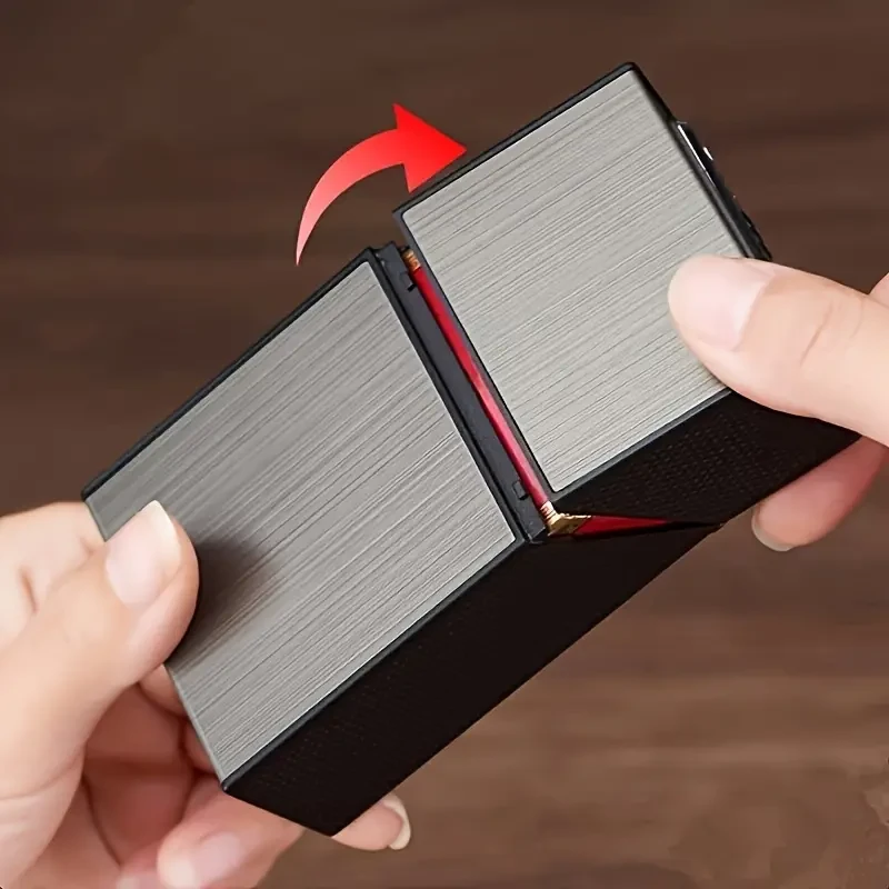 2-In-1 USB Rechargeable Lighter & Cigarette Case - Stylish Mens 20-Cigarette Holder, Moisture-Proof & Durable