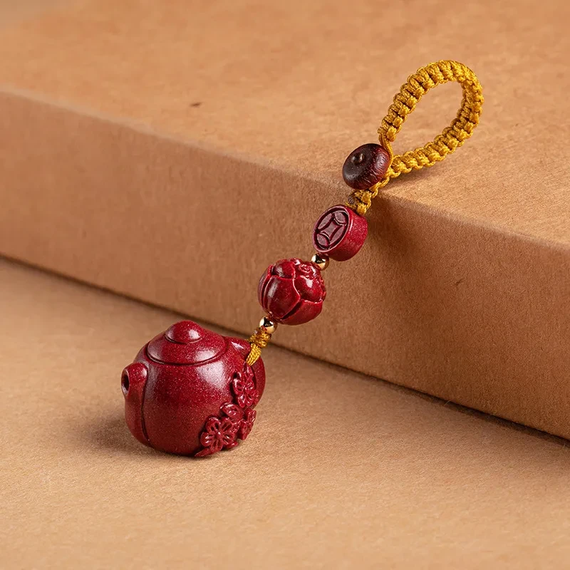 Fashionable Simple Purple Gold Sand Handle Pot-shaped Keychain