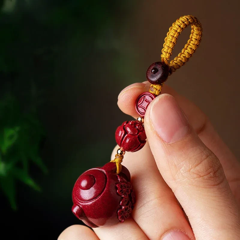 Fashionable Simple Purple Gold Sand Handle Pot-shaped Keychain