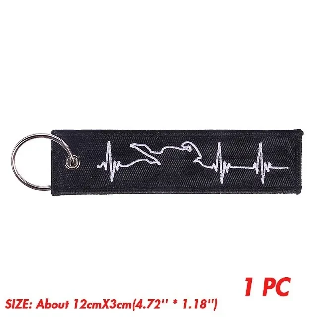 Embroidery Craft White ECG Racing Keychain