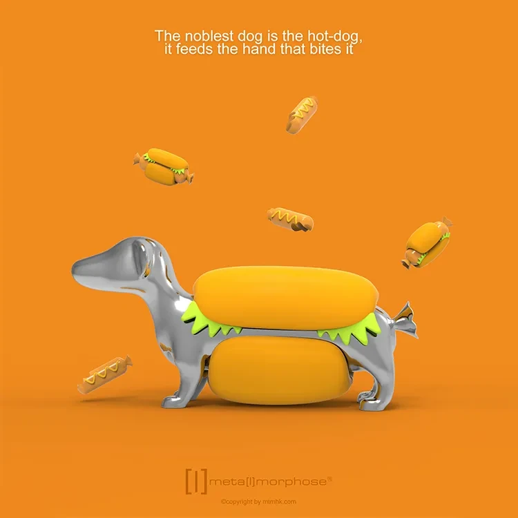 Dachshund Hot Dog Alloy Keychain Pendant Gift