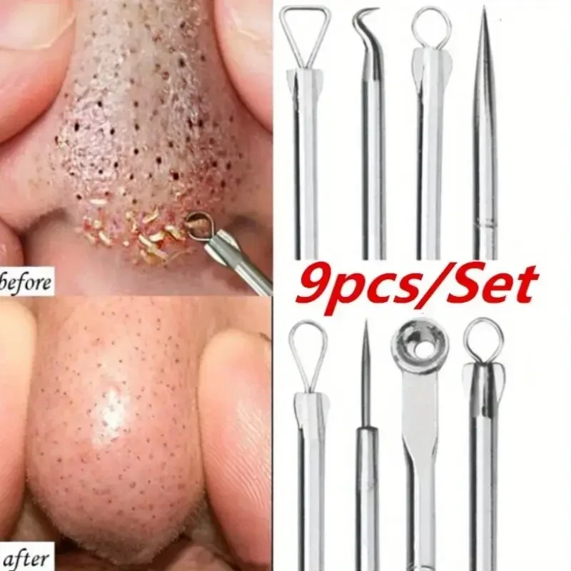 9pcs Stainless Steel Acne Removal Tool Set