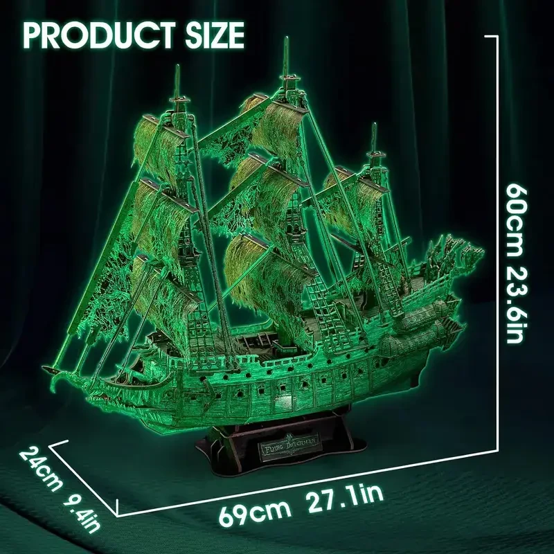 3D Puzzle for Adults, Glow in the Dark Flying Dutchman