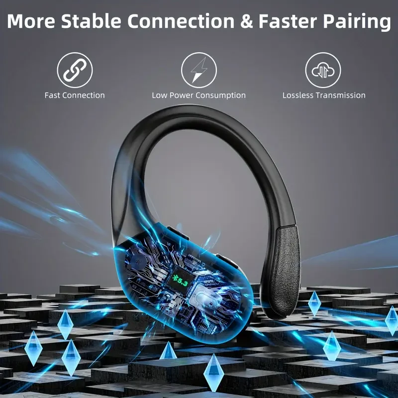 Sport Wireless Earbuds - BT TWS Headphones with LED Display & CVC 8.0 Noise Cancelling Mic for iPhone & Android