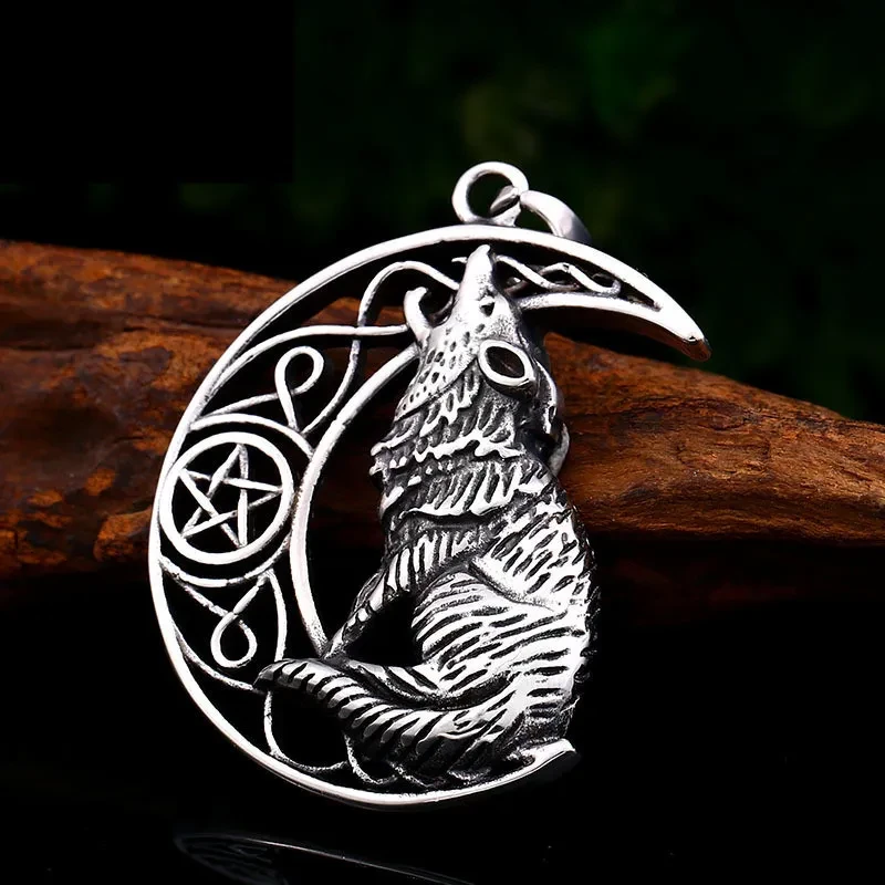 Viking Wolf Stainless Steel Punk Pendant