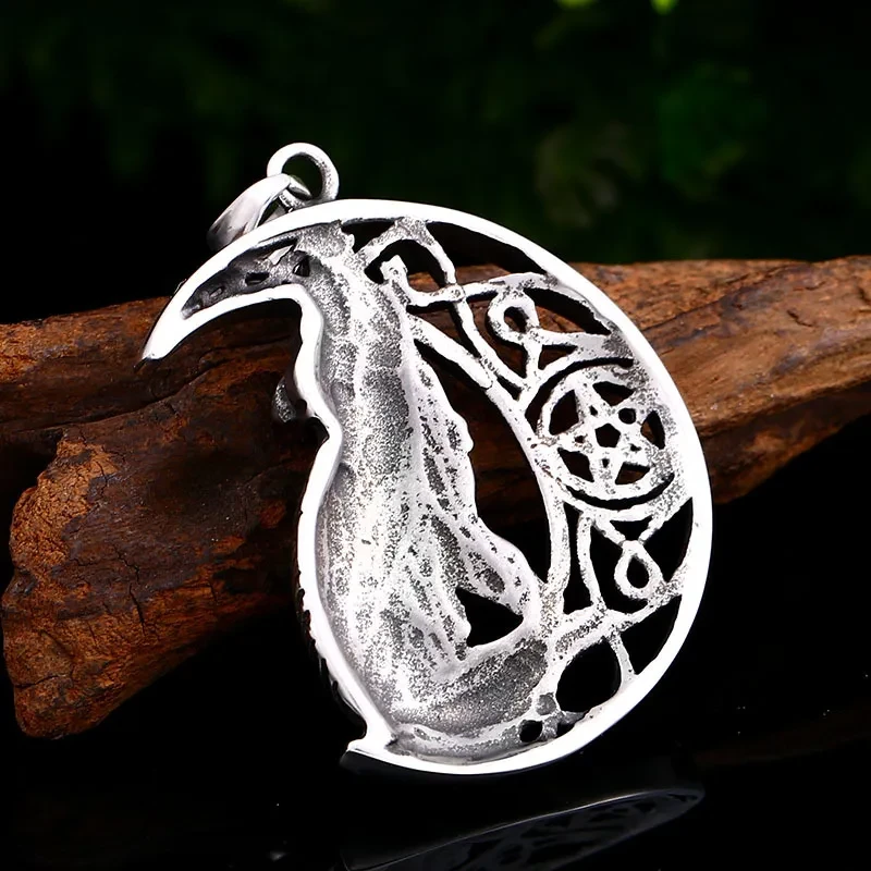 Viking Wolf Stainless Steel Punk Pendant