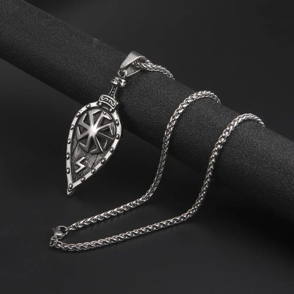 New Viking Rune Leaf Titanium Steel Pendant