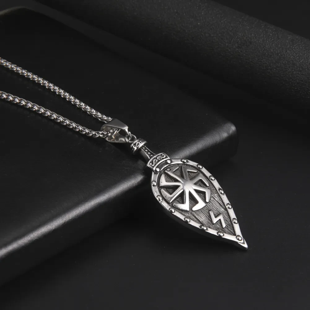 New Viking Rune Leaf Titanium Steel Pendant