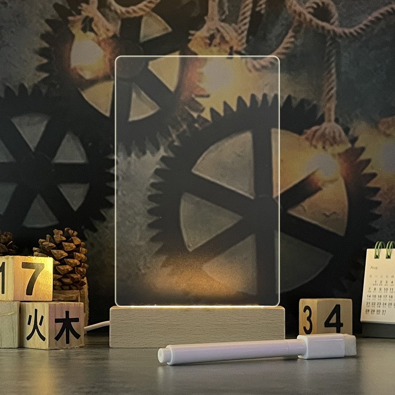 Creative LED Note Board Night Light - USB Message Board with Pen, Holiday Light, Perfect Gift for Children & Girlfriend, Decorative Night Lamp