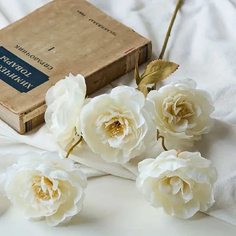 20pcs Elegant White Peony Artificial Flowers