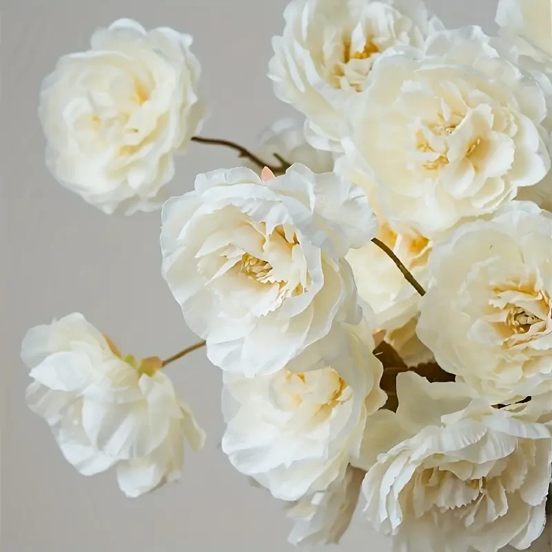 20pcs Elegant White Peony Artificial Flowers