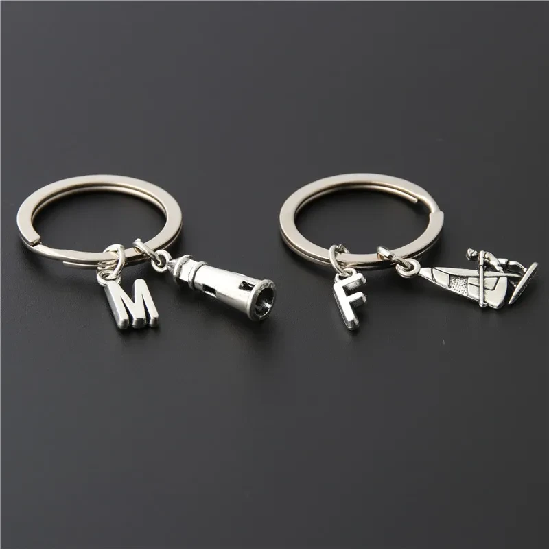 Telescope Sailboat Double Circle Simple Accessories Keychain