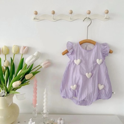 Infant Rompers Flounced Sleeve Triangle Rompers