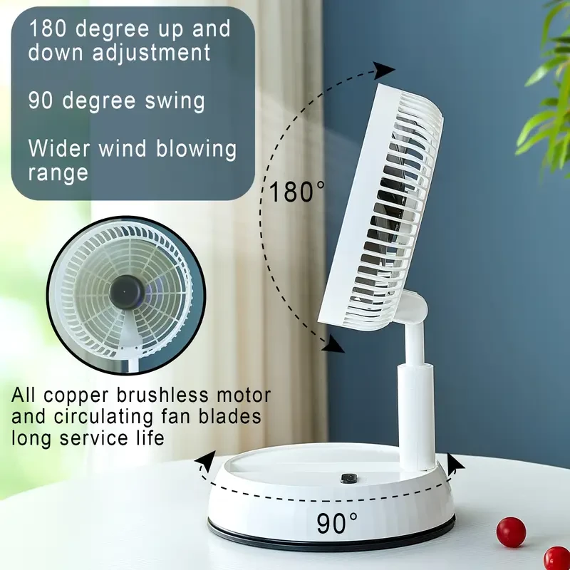 Portable USB Rechargeable Floor Fan with Remote Control