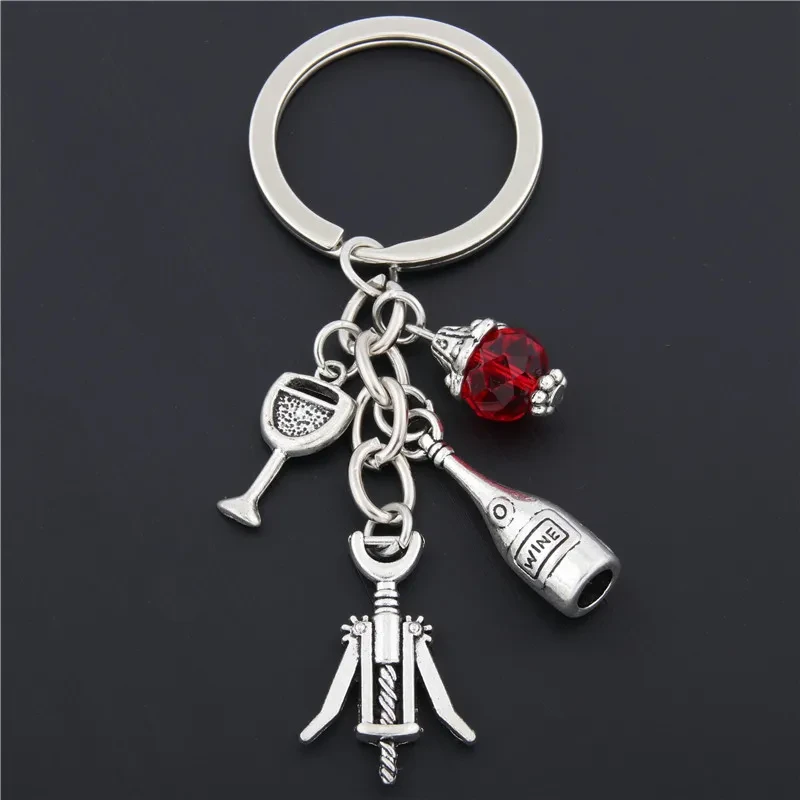 Creative Metal Wine Lovers Keychain Corkscrew