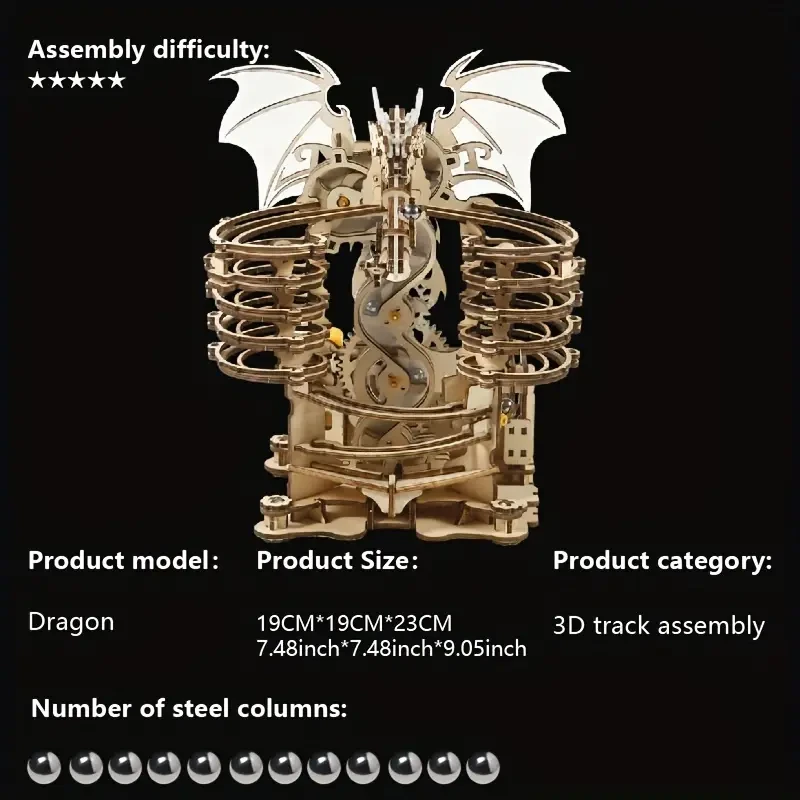 3D Wooden Puzzles for Adults Dragon Model Kit