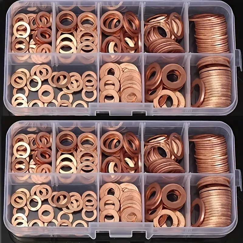 200pcs Copper Washer Gasket Set