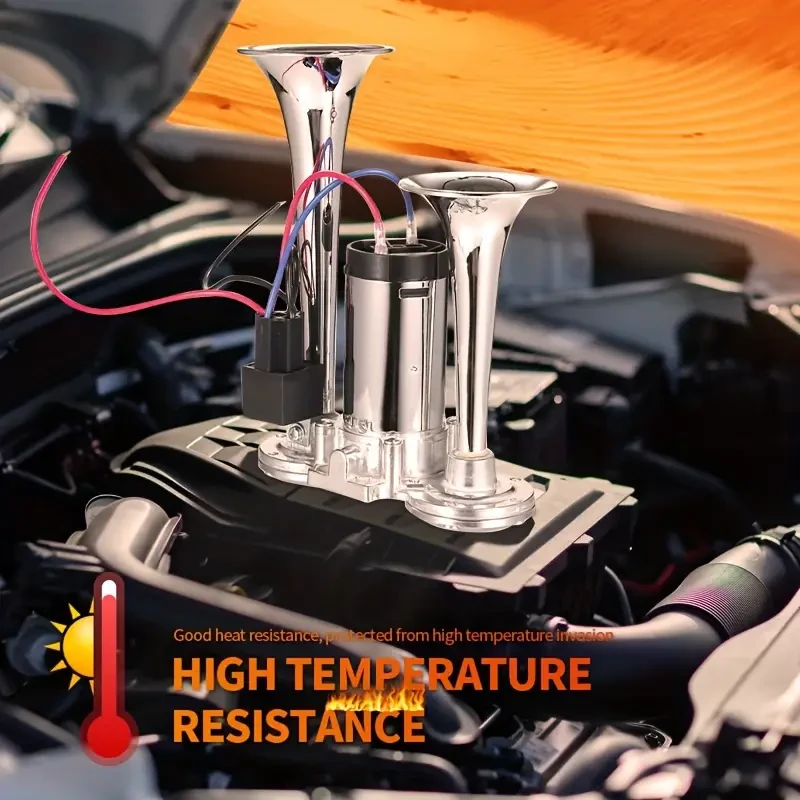 Extremely Loud Dual Horn Air Horn System Designed for 12V Vehicles