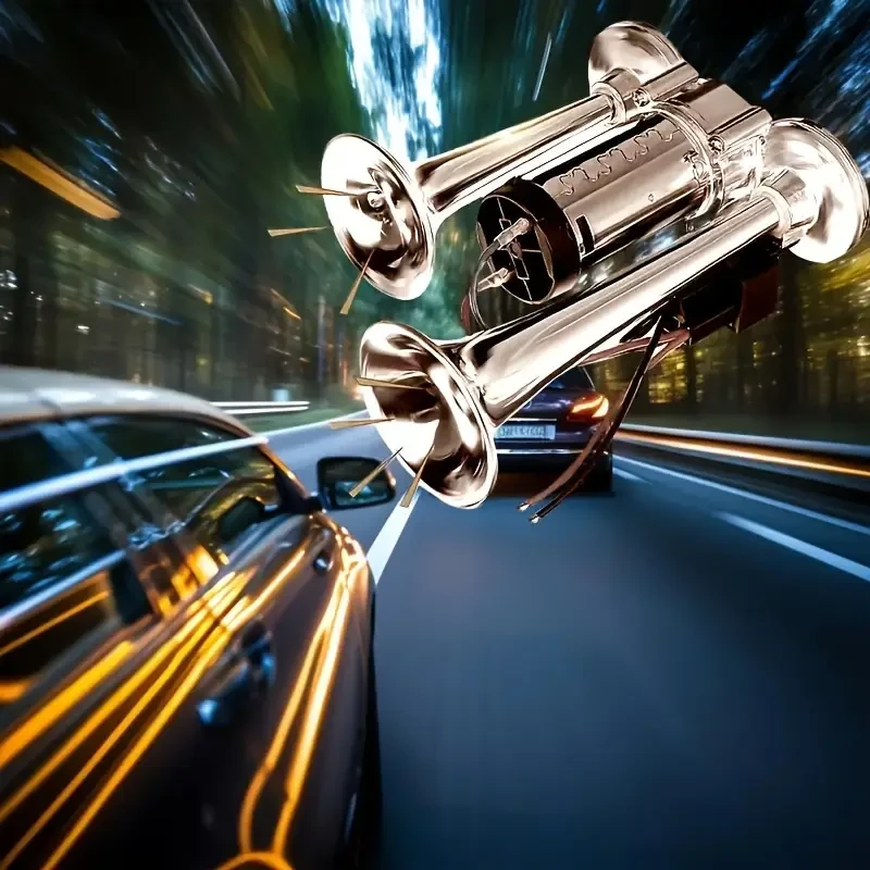 Extremely Loud Dual Horn Air Horn System Designed for 12V Vehicles