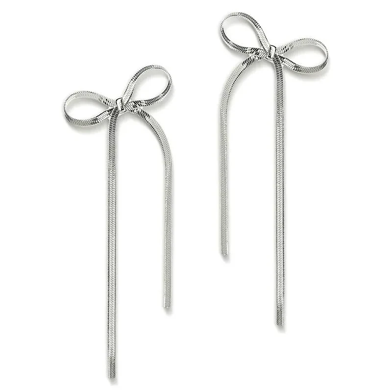 Stainless Steel Jewelry Bow Earrings