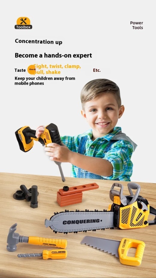 Children's Toolbox Toy Suit Play House Electric Drill Role