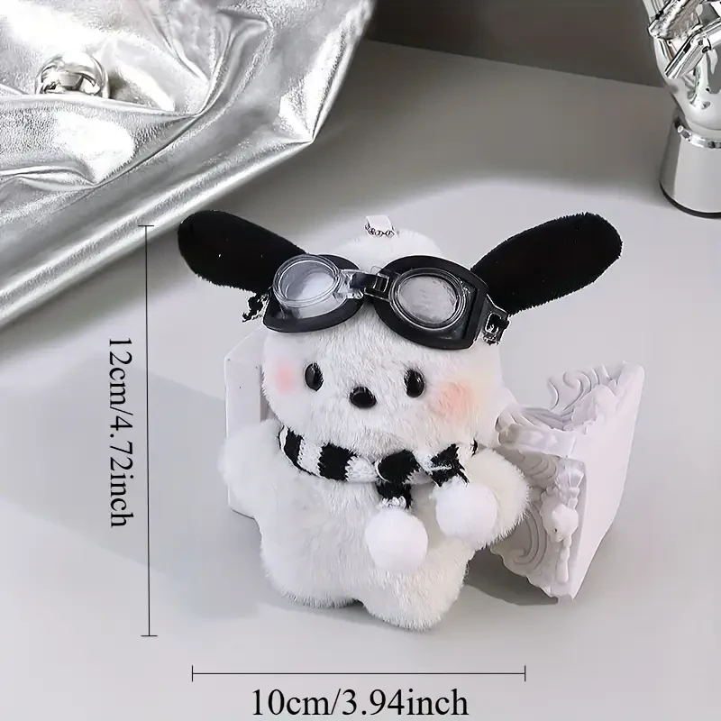 Internet celebrity Flyer blush Pochacco plush doll keychain