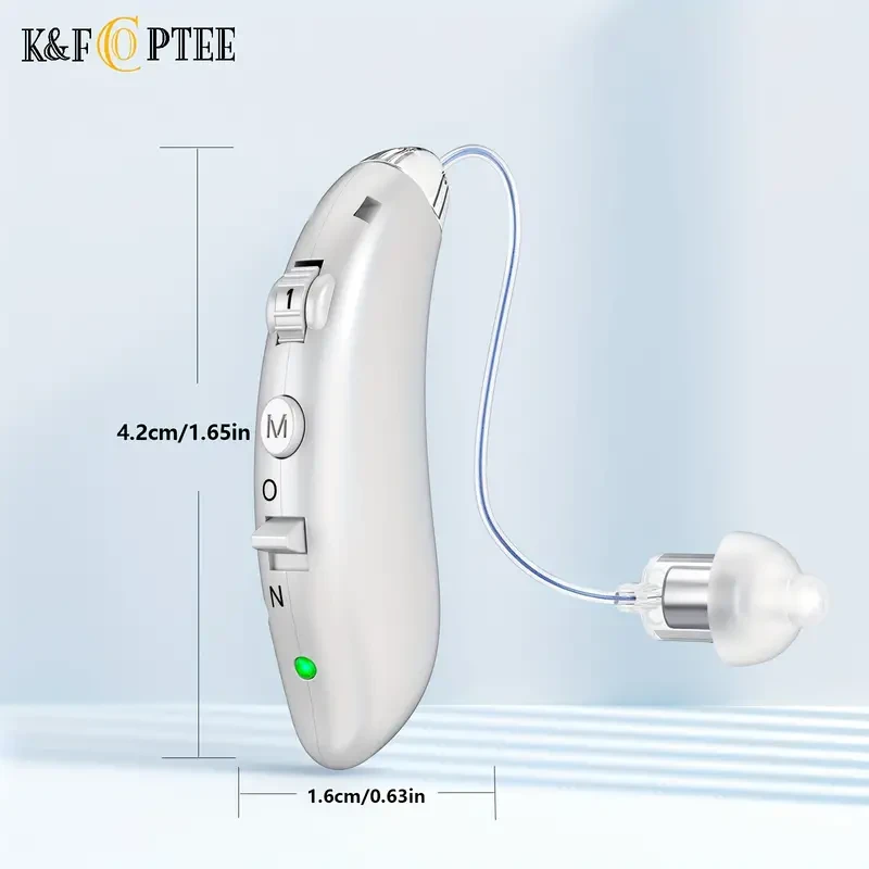 Premium Rechargeable Hearing Aids for Seniors - Advanced Noise Cancelling, Volume Control, Digital Sound Amplification, Comfortable BTE Design