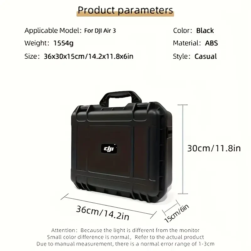 for DJI Air 3S/Air 3 Rigid Carrying Case, durable polyamide with foam filling