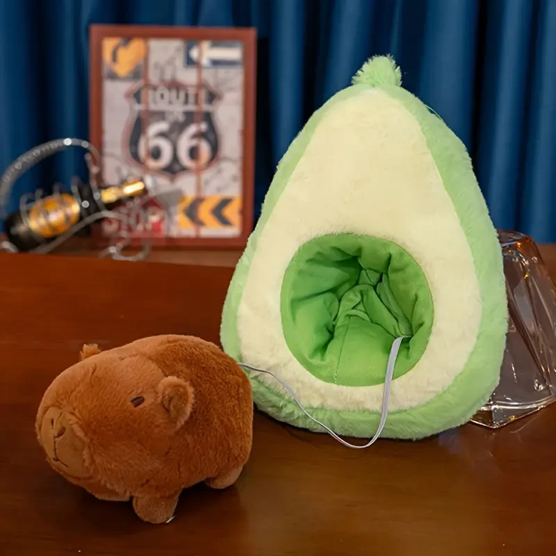 Adorable Avocado Capybara Plush Toy