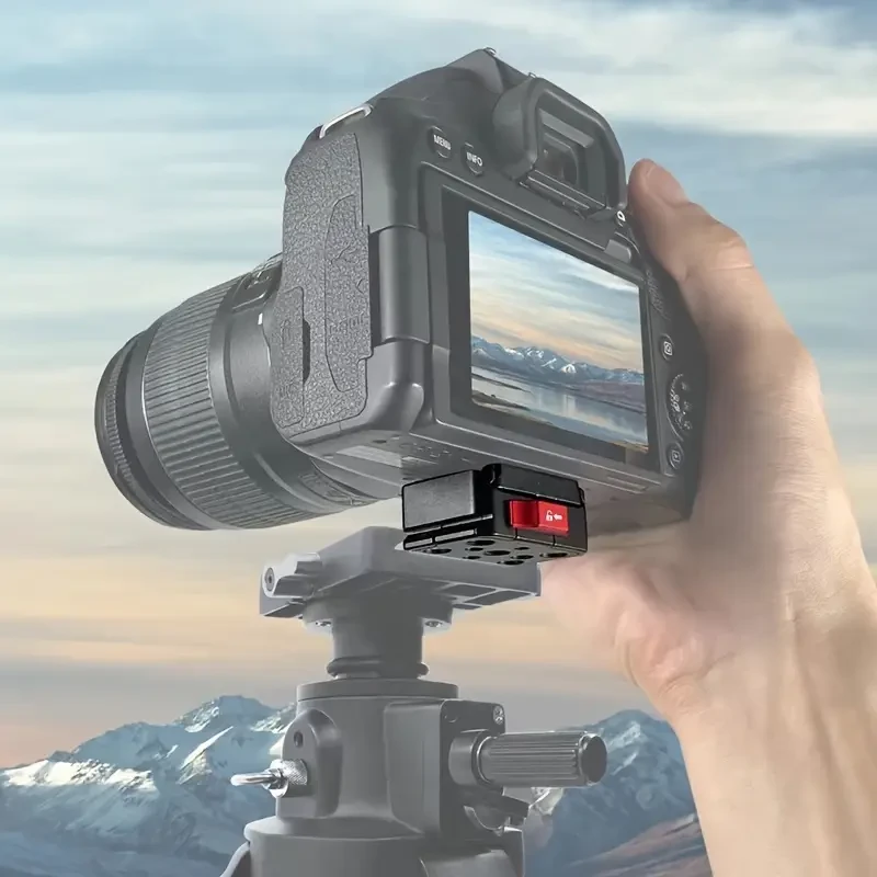 Quick Release Clamp Plate V-Lock Mount 1/4" Screw for 38mm Tripod Head Field Monitor LED Light Camera Adapter