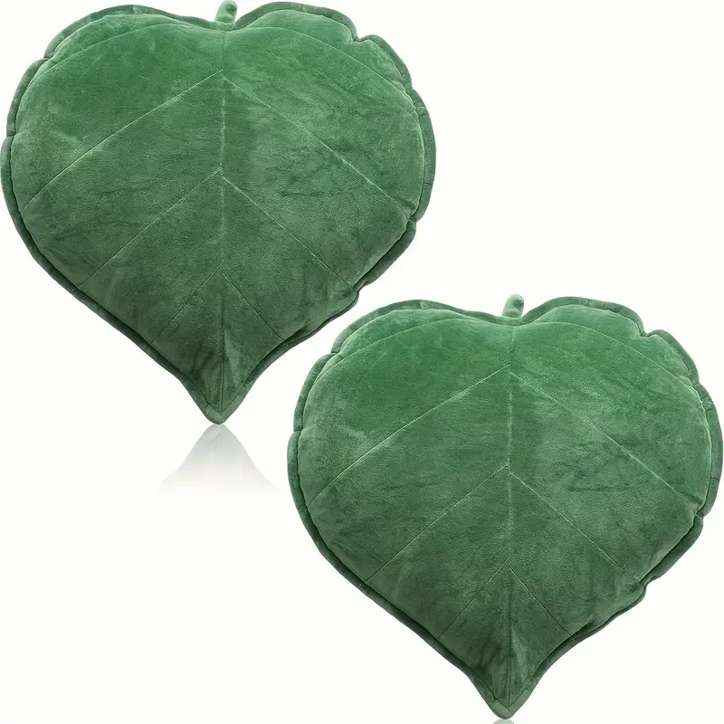 1pc Heart-Shaped Leaf Plush Pillow