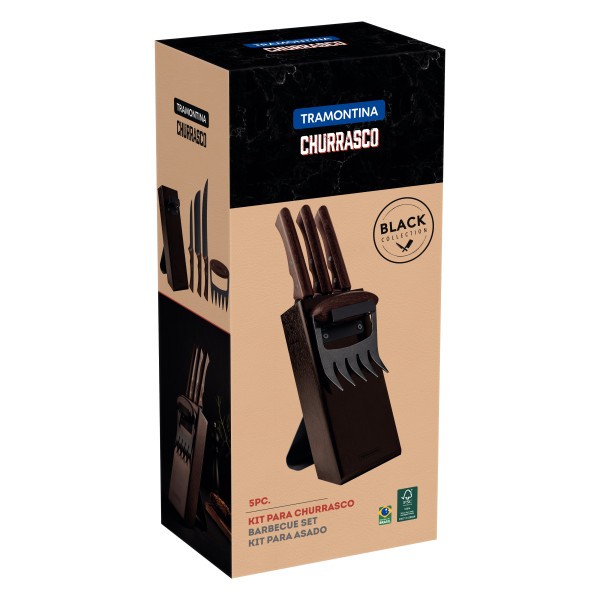 Churrasco Black Barbecue Set 5 Piece - Tramontina