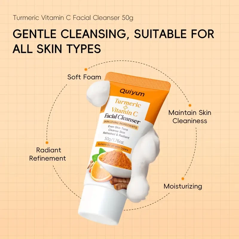 Quiyum Turmeric Vitamin C Facial Cleanser 1.76oz
