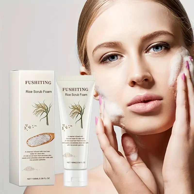 FUSHITING Rice Scrub Foam Cleansing Gel