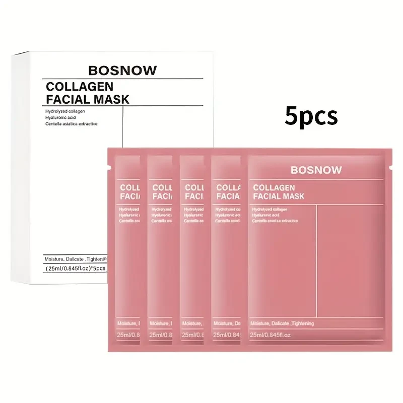 5pcs BOSNNOW Collagen White Face Masks