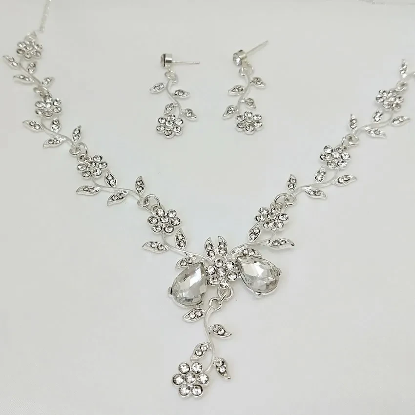 Set Full Diamond Necklace Pendant Set